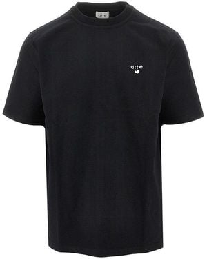 Arte' 'Side Logo' Print T-Shirt - Black