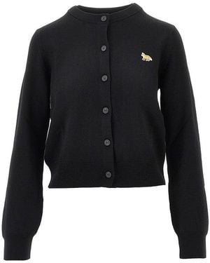 Maison Kitsuné 'Baby Fox' Wool Cardigan - Black