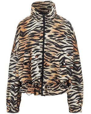Pinko Animalier Print Technical Canvas Jacket - Black