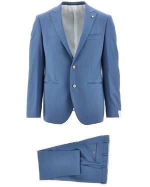 Luigi Bianchi Stretch Light Wool Suit - Blue