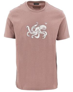 Emporio Armani Sea Animals Print Swimwear T-Shirt - Pink