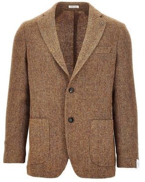 BRERAS Milano 'Venezia' Virgin Wool Single-Breasted Jacket - Brown