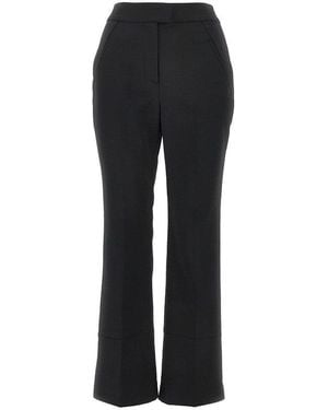 Entire studios Wool-Blend Cropped Flared Trousers - Black