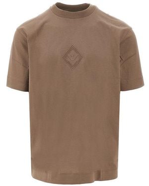 Emporio Armani Asv Embossed Logo T-Shirt - Brown