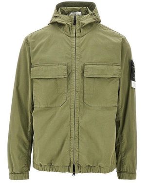 Stone Island Stretch Cotton Twill-Tc Blouson Jacket - Green
