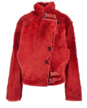 Isabel Marant 'Roama' Lamb Fur Jacket - Red