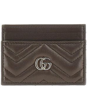 Gucci 'Gg Marmont' Leather Cardholder - Grey