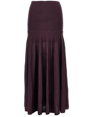 Rabanne Knitted Long Skirt - Purple