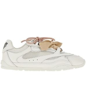 Pinko Leather And Mesh Trainers - White