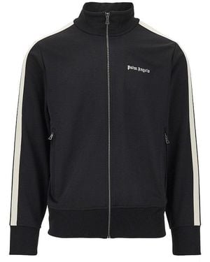 Palm Angels Track Jacket With Logo Embroidery - Black