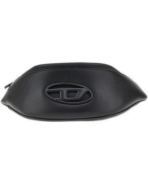 DIESEL Faux Leather Medium 'Holi-D' Belt Bag - Black