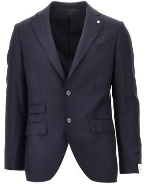 Luigi Bianchi Super 110's Wool Single-Breasted Jacket - Blue
