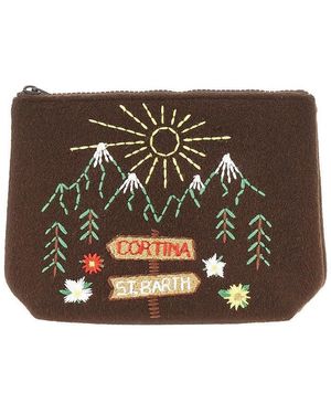 MC2 Saint Barth Pouch 'Aline' Ricamata - Marrone