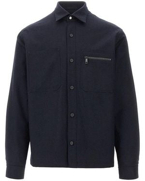 ZEGNA Padded Techmerino Shirt Jacket - Blue