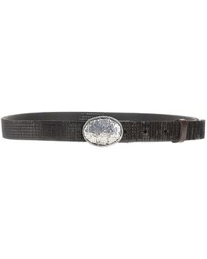 Brunello Cucinelli Texture Leather Belt - Black