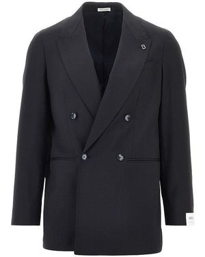 BRERAS Milano 'Arezzo' Wool Double-Breasted Jacket - Blue