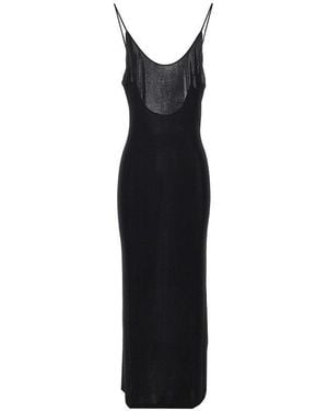 Saint Laurent Stretch Viscose Long Dress - Black