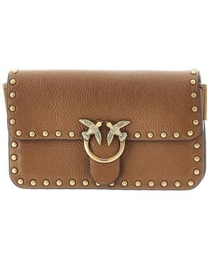 Pinko Baby Love Bag One Slouchy Leather Bag - Brown