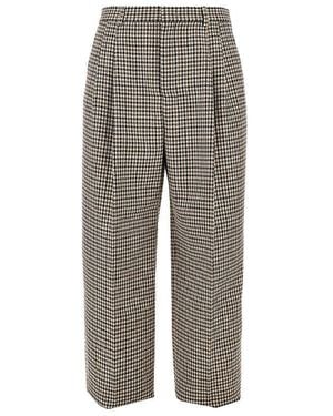 Emporio Armani Check Tweed Pleated Trousers - Grey