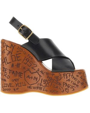 Chloé Sandali Con Zeppa 'Maxime' Donna - Marrone