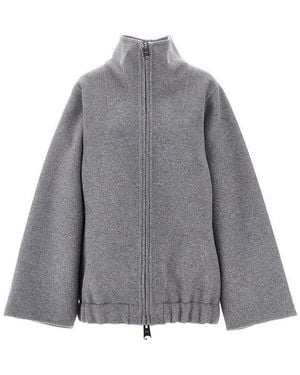 KHAITE 'Garret' Wool Double Oversized Jacket - Gray
