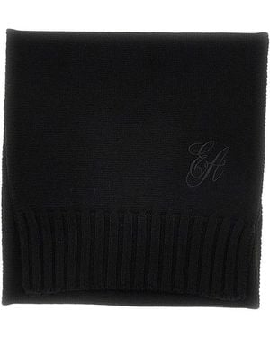 Emporio Armani Ea Signature Embroidery Scarf - Black