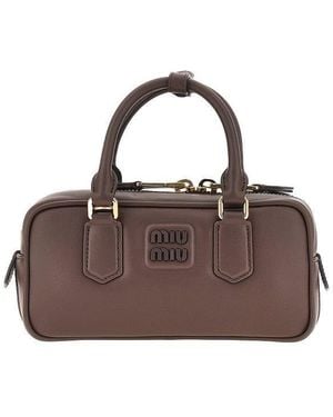 Miu Miu Padded Nappa Leather Small 'Arcadie' Bag - Brown