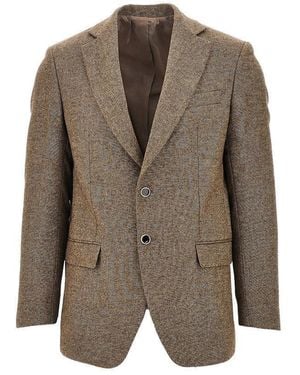 MARSĒM Wool-Blend Single-Breasted Jacket - Brown
