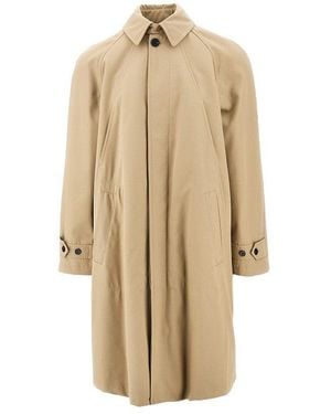 Paltò 'Ugo Bogart' Gabardine Trench Coat - Natural