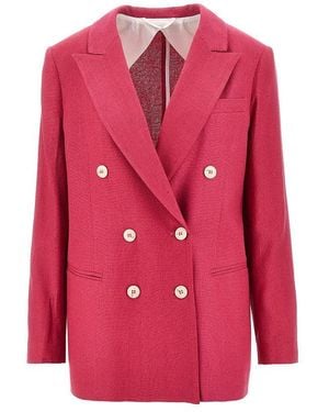 VI TO VI 'Victory' Silk Bourette Jacket - Pink