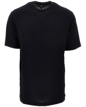 Emporio Armani Embossed Jersey T-Shirt - Black