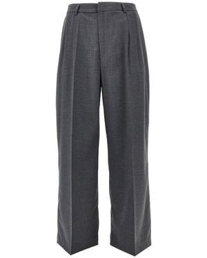 THESTROY Double Dart Light Wool Trousers - Grey