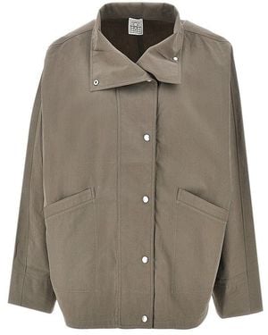TOTEME Cotton-Blend Summer Parachute Jacket - Grey