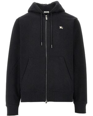 Burberry Felpa Full-Zip 'Equestrian Knight Design' Uomo - Nero