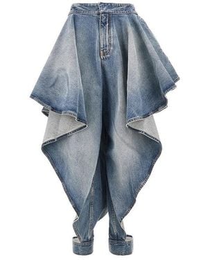 Alaïa Jeans A Pannelli Con Polsini - Blu