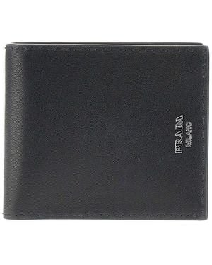 Prada Antique Nappa Leather Bi-Fold Wallet - Black