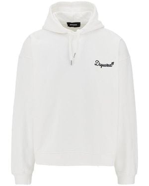 DSquared² Hoodie With Logo Embroidery - White