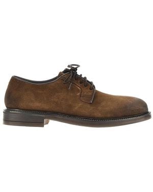 JUAN LACARCEL BY CALCE Suede Leather Lace-Up Shoes - Brown