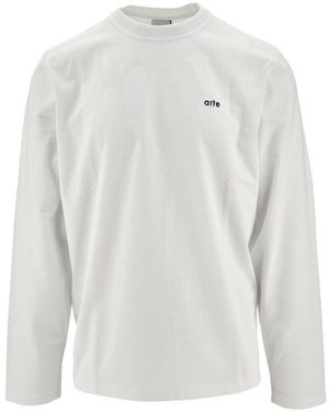 Arte' Flowers Print Long-Sleeved T-Shirt - White