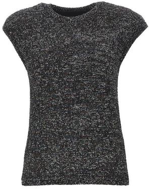 Emporio Armani Sequinned Knit Top - Black