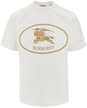 Burberry T-Shirt 'Knight Stamp' Uomo - Bianco