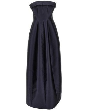 Alberta Ferretti Maxi Abito Bustier - Blu