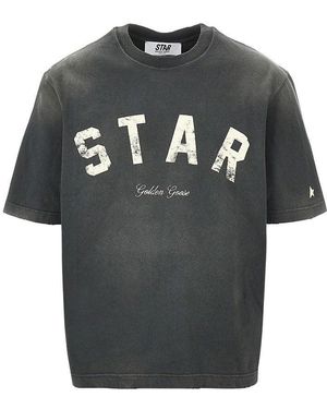 Golden Goose Vintage Effect Relaxed Fit T-Shirt - Black