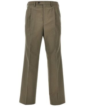 Prada Wool-Blend Pants With Darts - Green