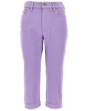 Versace Capri Jeans With Medusa Logo - Purple