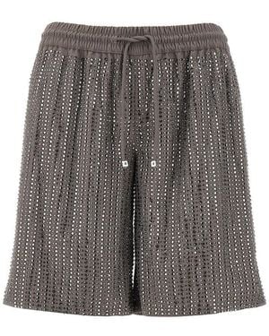 VENUJA Bermuda Mare Con Strass Donna - Grigio