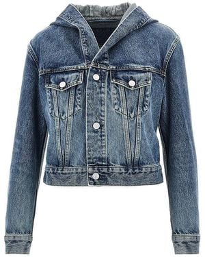 Alaïa Hooded Denim Jacket - Blue
