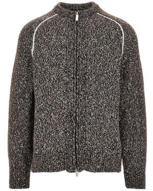 Herno Mouliné Knitted Cardigan - Gray