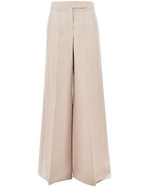 Max Mara Linen Taffetà Pants - Natural
