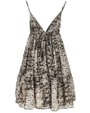 Pinko Snake-Print Muslin Mini Dress - Black